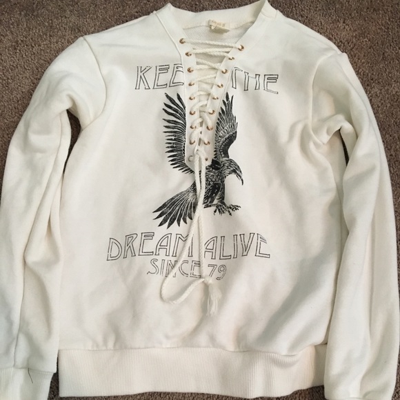 Girls Lace-Up Sweatshirt - Picture 1 of 2